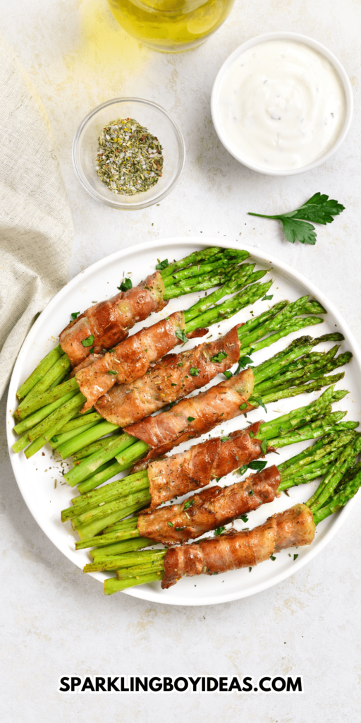 easy bacon wrapped asparagus in oven is a perfect holiday appetizer or side dish 