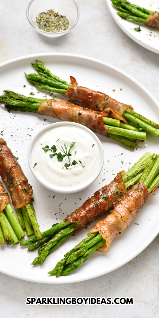 easy bacon wrapped asparagus in oven is a perfect holiday appetizer or side dish 