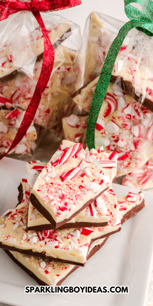 easy homemade chocolate peppermint bark recipe is a perfect Christmas dessert or holiday treat