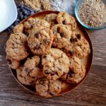 chewy easy healthy Oatmeal Chocolate Chip Peanut Butter Cookies recipe for Christmas snacks and desserts