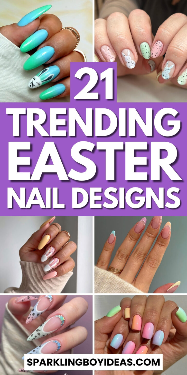 21 Easy Cute Easter Nail Designs - Sparkling Boy Ideas