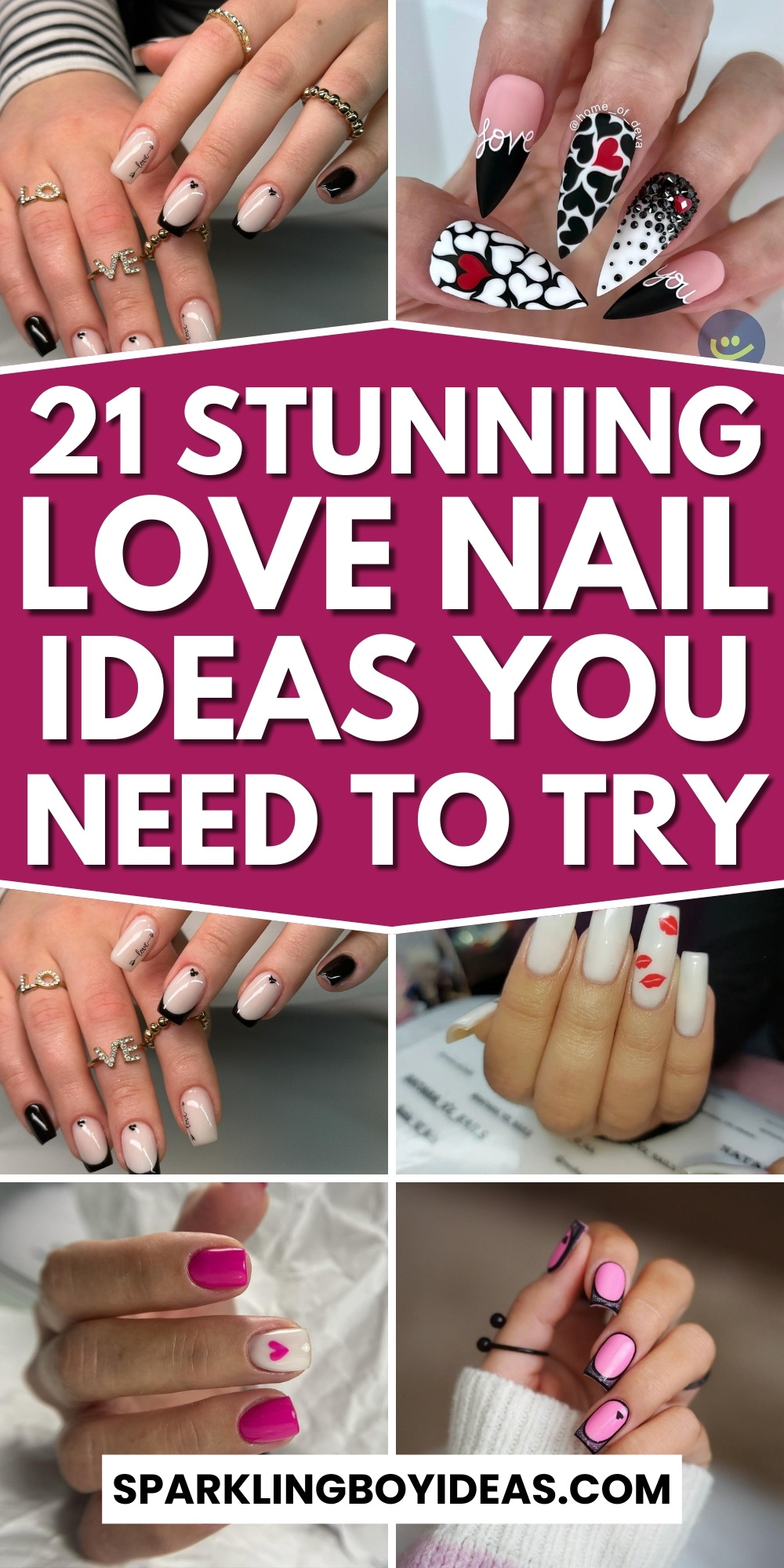 21 Cute Romantic Love Nails - Sparkling Boy Ideas