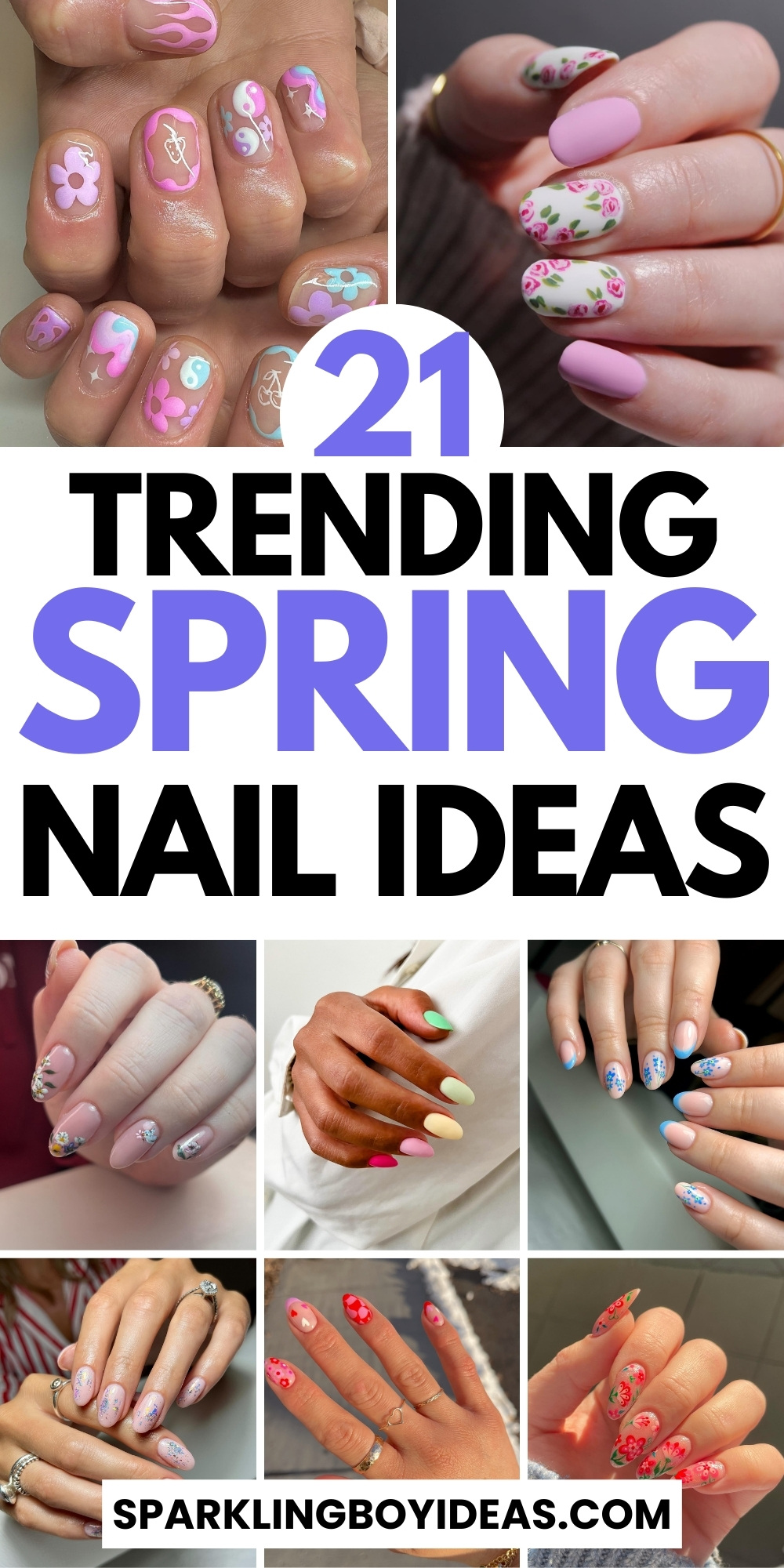 21 Simple Classy Spring Nail Designs - Sparkling Boy Ideas