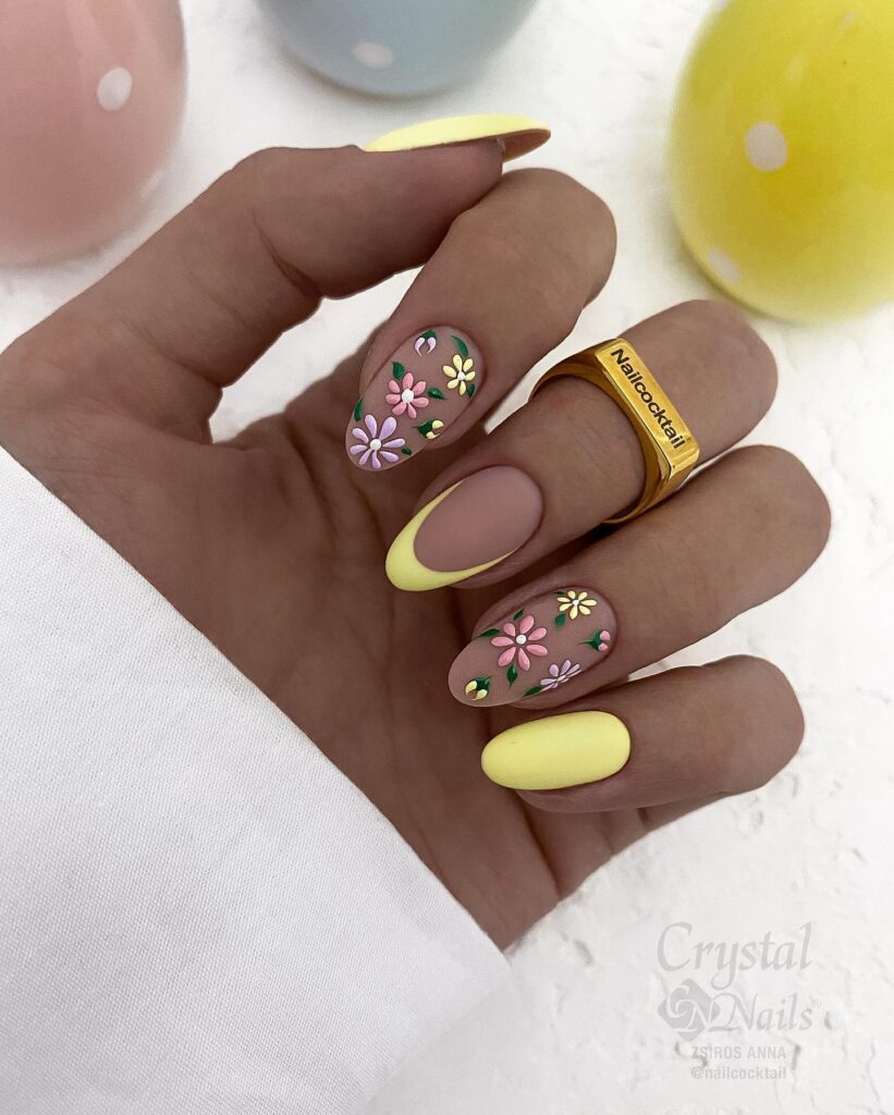 Adorable Easter bunny nail art on pastel nails – perfect Easter nail designs for a festive spring look!