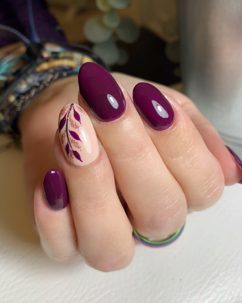 A stunning collection of purple nails in various shades from light purple to dark purple, showcasing elegant designs and polishes.