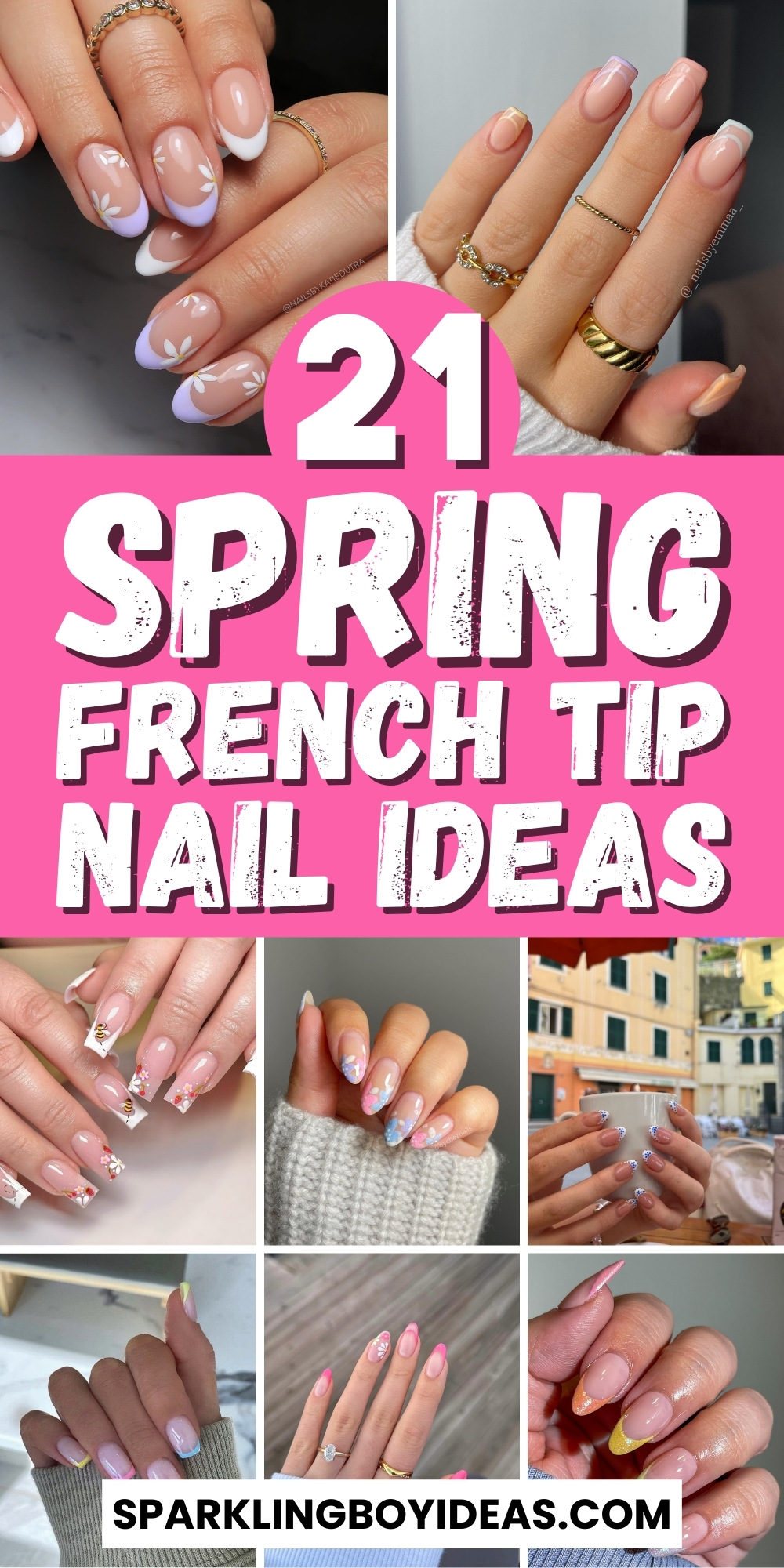 21 Simple Cute Spring French Tip Nails Sparkling Boy Ideas