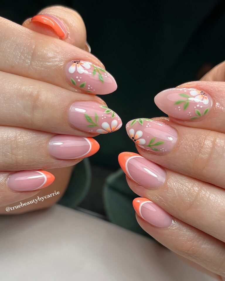 21 Simple Cute Spring French Tip Nails - Sparkling Boy Ideas