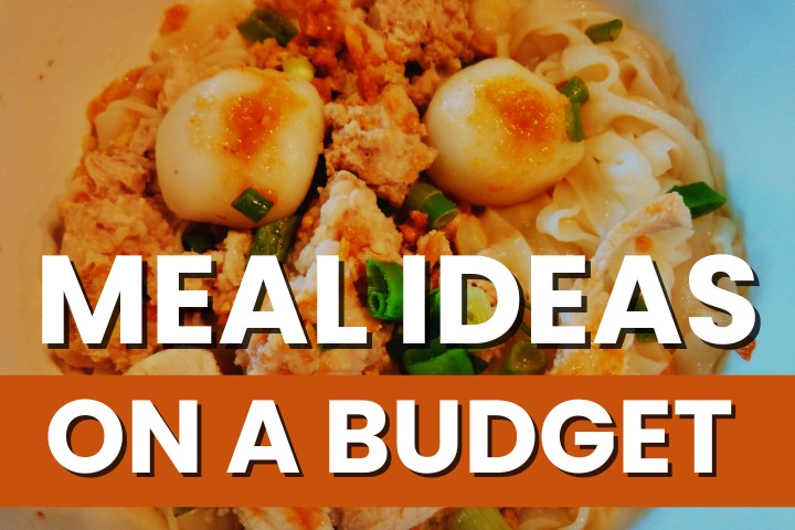 A variety of cheap meals on a budget, including cheap dinner ideas, cheap easy meals, and cheap family meals under $10, displayed on a dining table, showcasing both flavor and affordability.