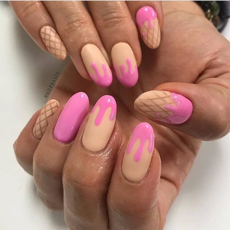 A collection of ice cream nails featuring gelato nails, beach nails, and trending summer nail colors in vibrant, sweet designs.