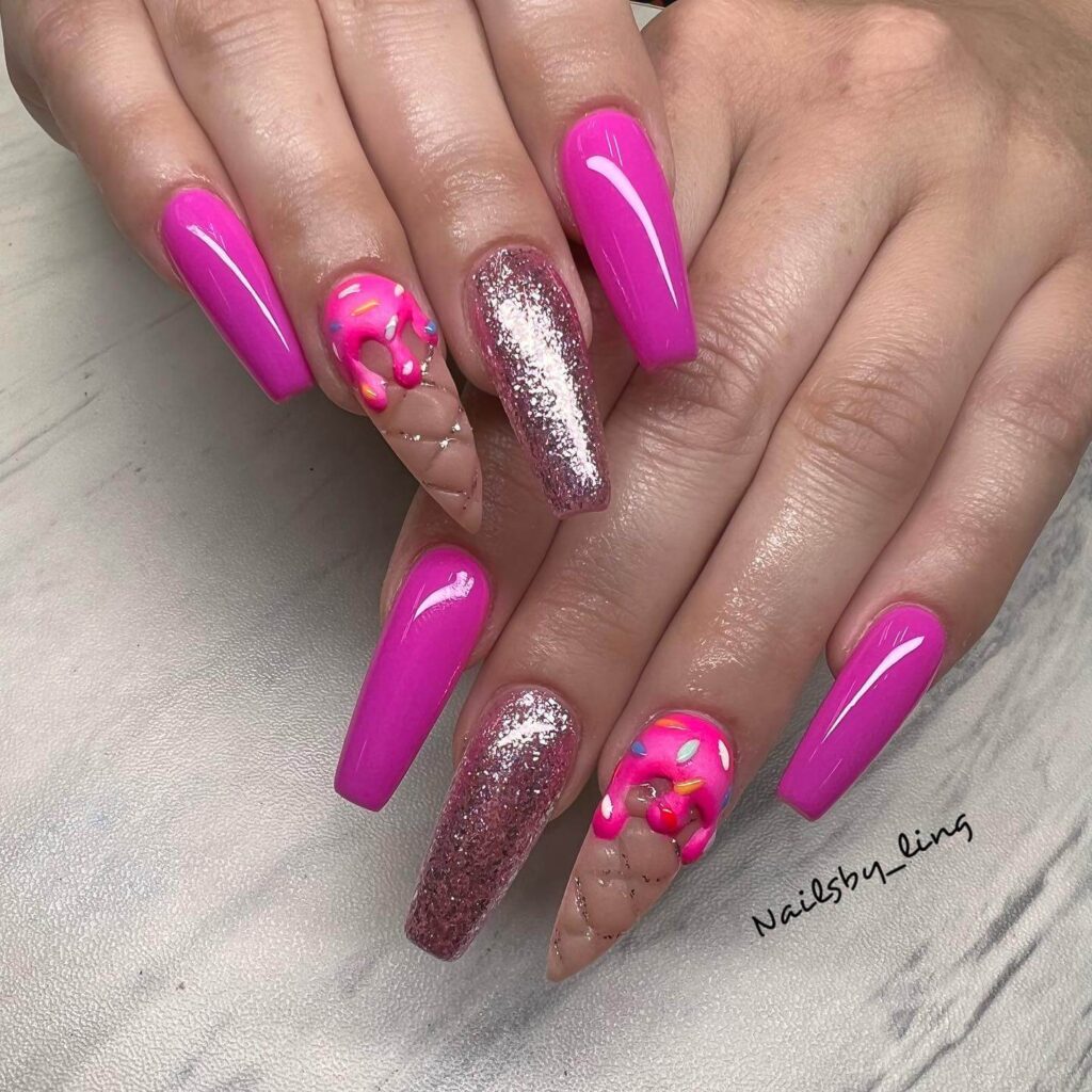 A collection of ice cream nails featuring gelato nails, beach nails, and trending summer nail colors in vibrant, sweet designs.