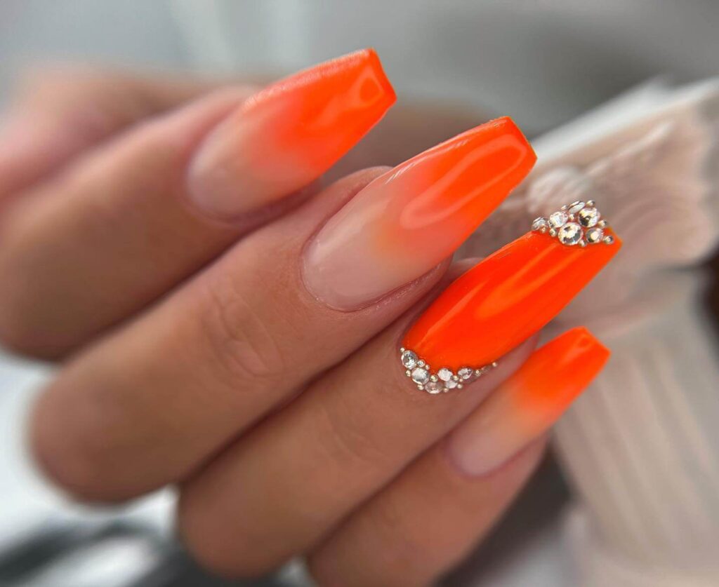 Bright and vibrant neon summer nails with trendy summer nail designs.