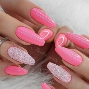 31 Cute Simple Pink Nail Designs - Sparkling Boy Ideas