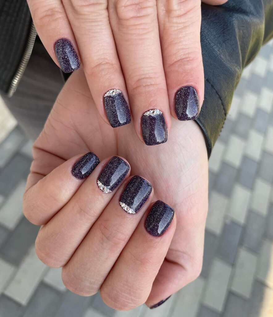 dark nails featuring burgundy, black ombre, and fall nail designs.