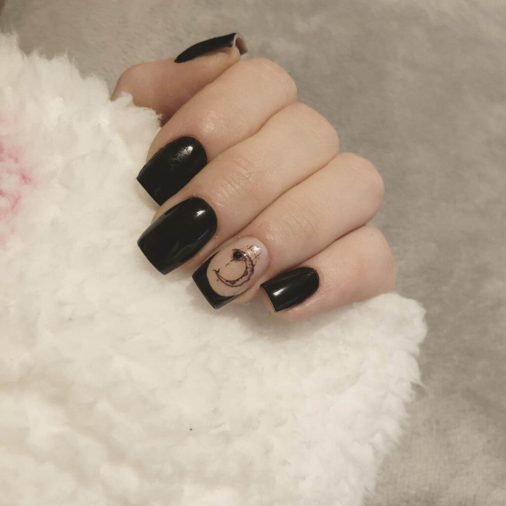 dark nails featuring burgundy, black ombre, and fall nail designs.