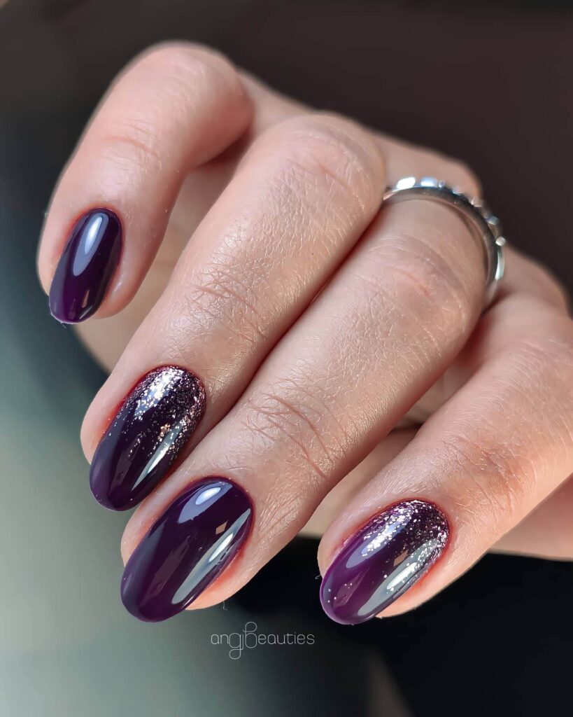 dark nails featuring burgundy, black ombre, and fall nail designs.