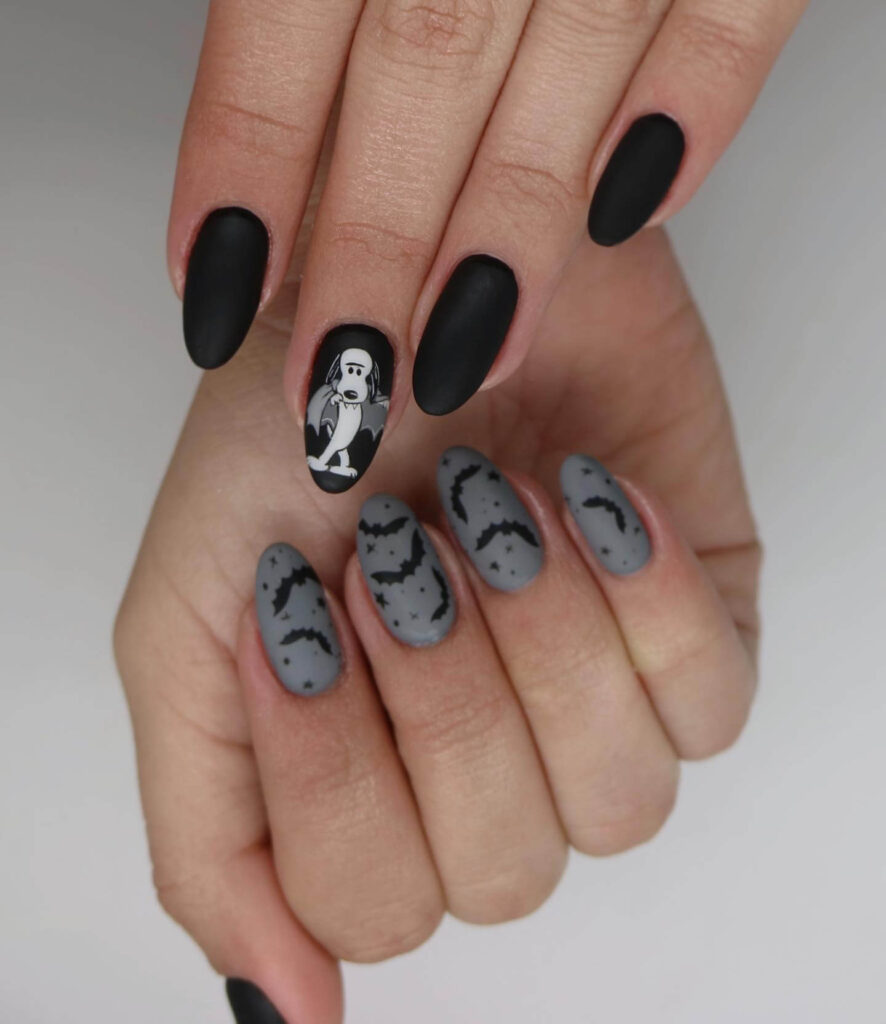 horror nails featuring creepy Halloween nails, zombie nails, and horror movie themed nails with eerie details.