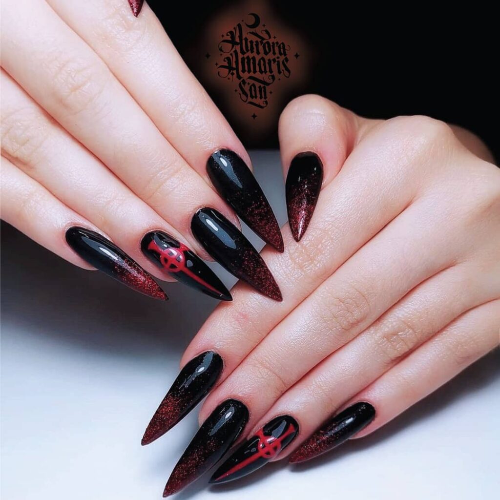 horror nails featuring creepy Halloween nails, zombie nails, and horror movie themed nails with eerie details.