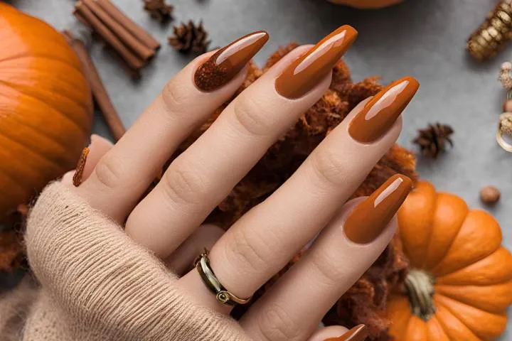 Get inspired by the warm tones of pumpkin spice nails. Discover fresh fall nail designs perfect for a cozy autumn manicure.