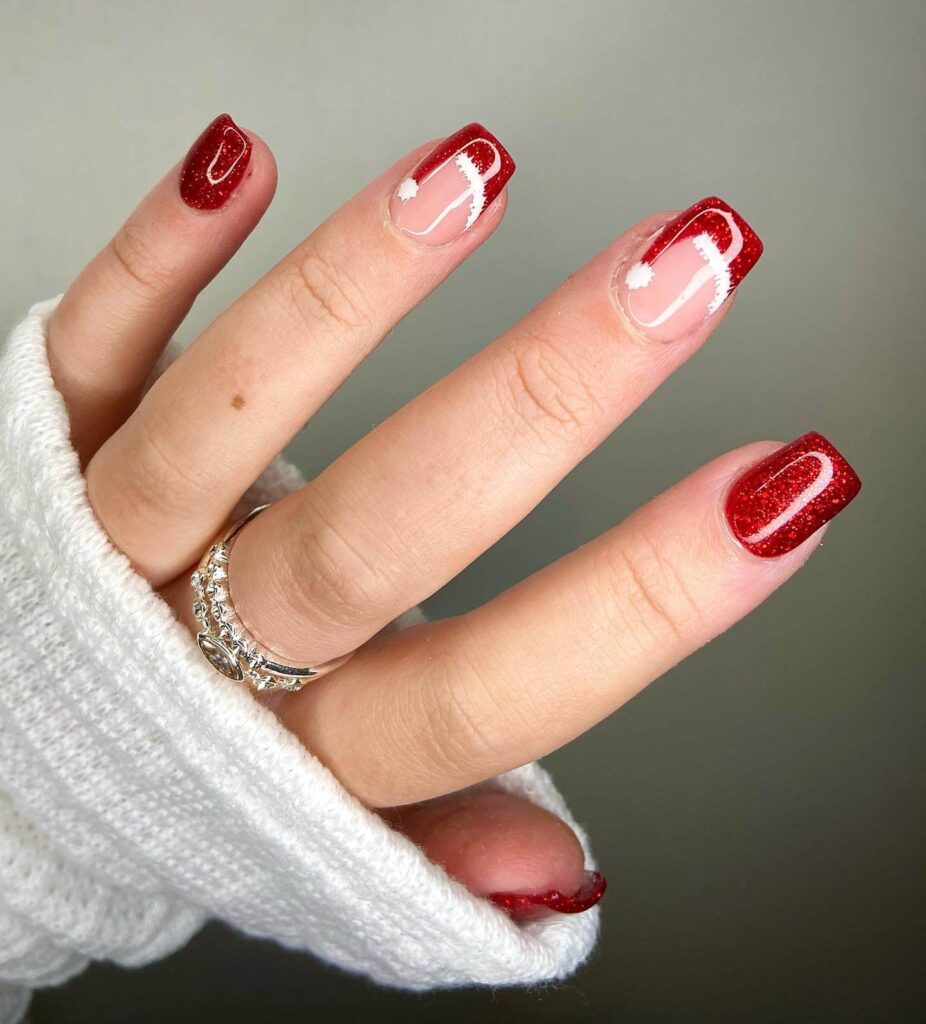 Christmas nail designs featuring snowflakes, reindeer nails, and Christmas tree nail art, perfect for the holiday season.