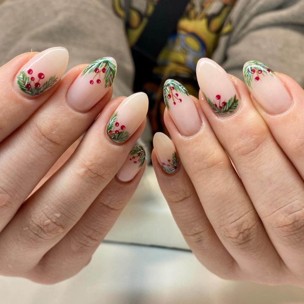 Christmas nail designs featuring snowflakes, reindeer nails, and Christmas tree nail art, perfect for the holiday season.