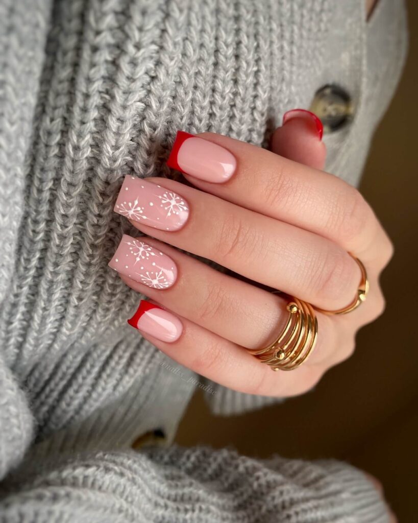 Christmas nail designs featuring snowflakes, reindeer nails, and Christmas tree nail art, perfect for the holiday season.