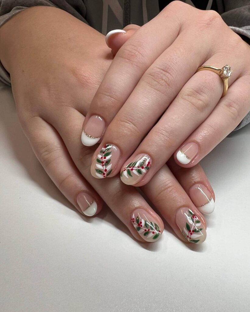 Christmas nail designs featuring snowflakes, reindeer nails, and Christmas tree nail art, perfect for the holiday season.