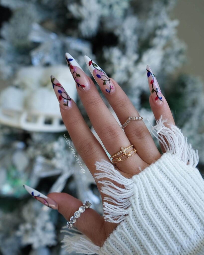 Christmas nail designs featuring snowflakes, reindeer nails, and Christmas tree nail art, perfect for the holiday season.