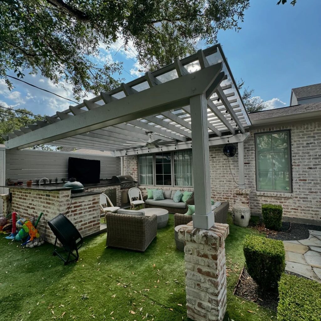 Backyard ideas with stylish landscaping featuring sloped yard solutions, no-grass designs, and modern patio layouts.